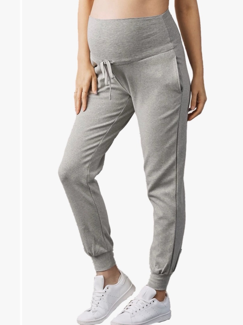 Maternity Jogger Pants and sweater in Light Gray - Picture 3 of 11